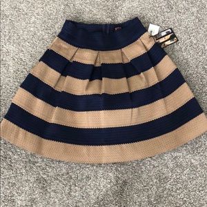 **NWT** Navy and Tan stripped midi skirt